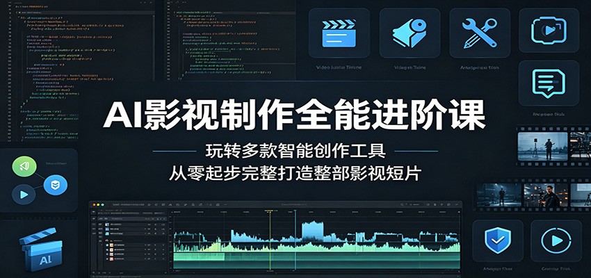 AI影视制作全能进阶课：玩转多款智能创作工具，从零起步完整打造整部影视短片-优优云网创